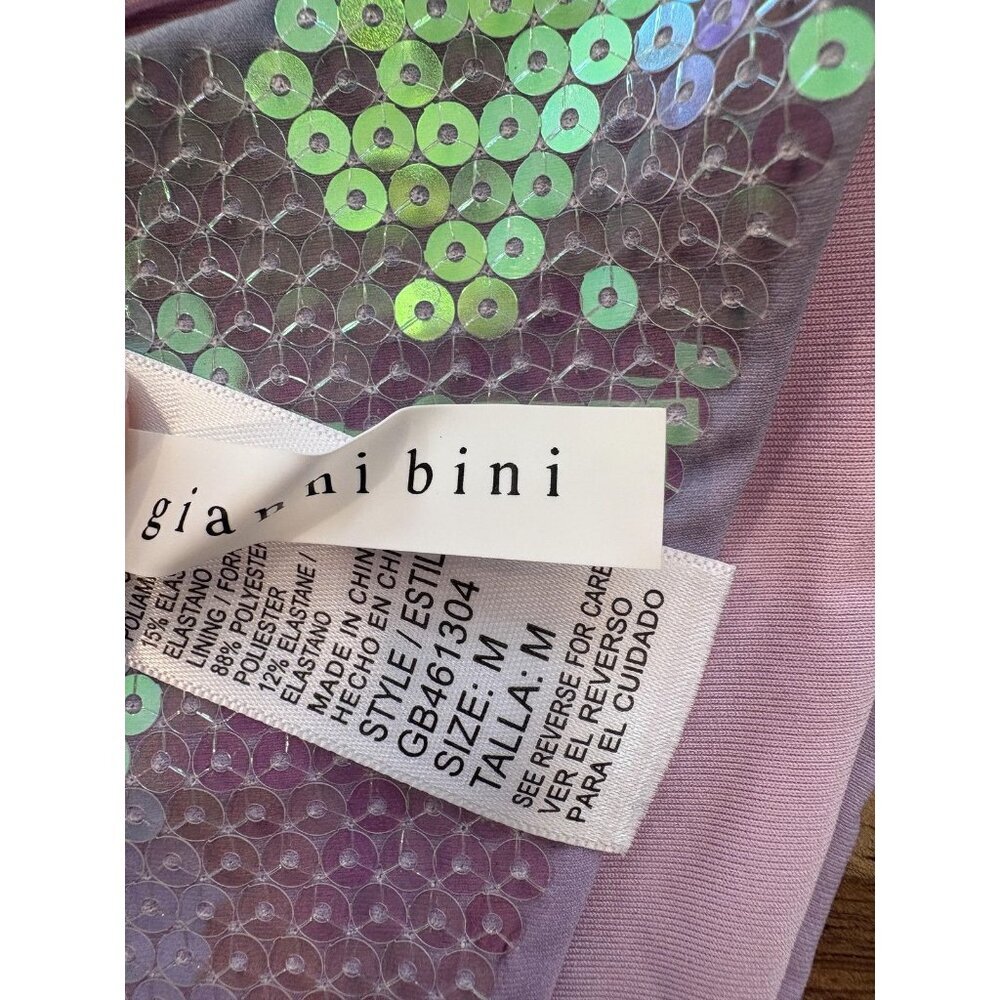Gianni Bini x Dannijo Bikini Bottom Womens Medium Lilac Sequin Cheeky Tie Side - Picture 3 of 5